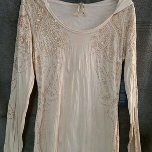 Seven 7 ladies long sleeve tee with hood